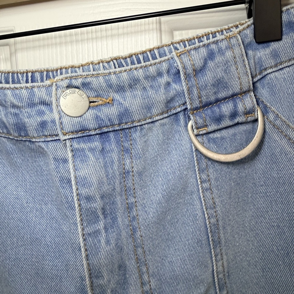 RSQ Women's High Rise Cargo Wide Leg Denim Jeans Light Wash 90s Y2K Baggy Sz 29 - Picture 3 of 6